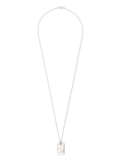 Dower & Hall Hammered-charm Chain Necklace In Silber