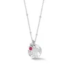 Dower & Hall Hammered Disc & Ruby Array Necklace