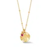 Dower & Hall Hammered Disc & Ruby Array Necklace
