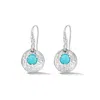 Dower & Hall Hammered Disc & Turquoise Array Earrings In Metallic