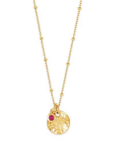Dower & Hall Hammered Disc Necklace In Gold