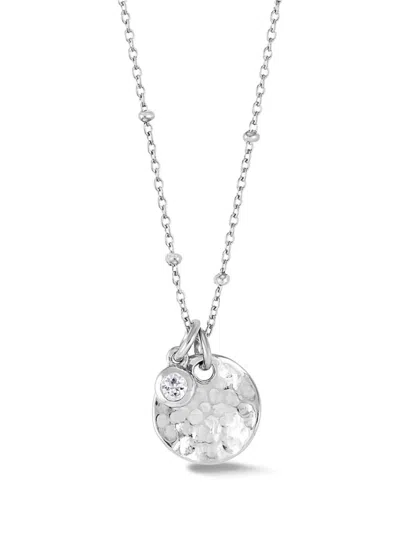 Dower & Hall Hammered Disc Sapphire Necklace In Metallic
