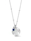 Dower & Hall Hammered Disc Sapphire Necklace In Metallic