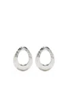 Dower & Hall Hammered-finish Oval Earrings In Silver