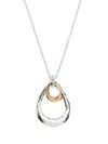 Dower & Hall Hammered-finish Oval-pendant Necklace In Silver