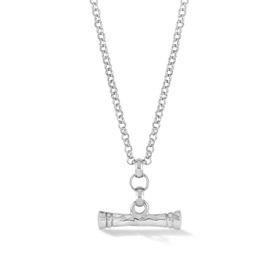 Dower & Hall Hammered T-bar Pendant In Metallic