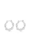 Dower & Hall Waterfall Hinged Huggie Hoops In 银色