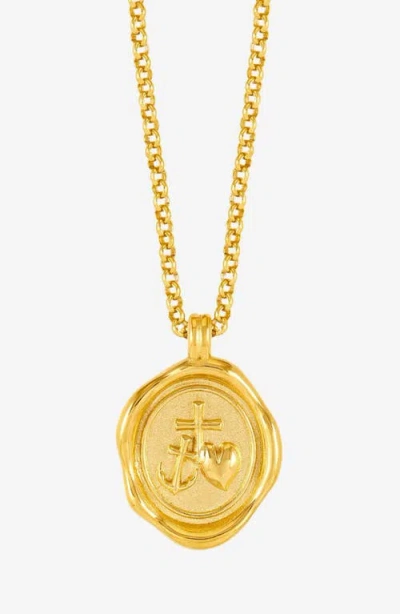 Dower & Hall Hope Talisman Necklace In Gold