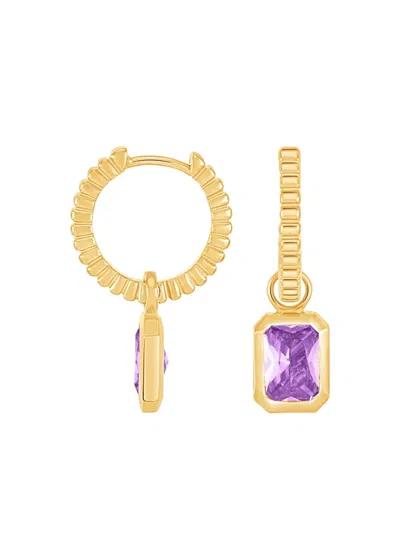 Dower & Hall Humbug Amethyst Hoop Earrings