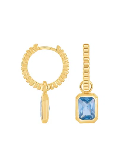 Dower & Hall Humbug Blue Topaz Earrings In Gold
