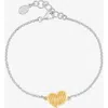Dower & Hall Humbug Heart Chain Bracelet In Silver