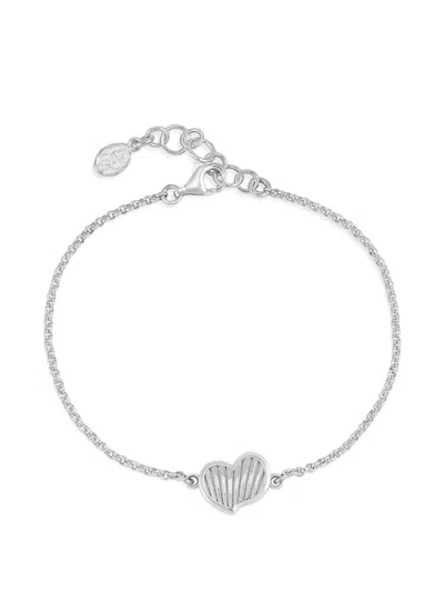 Dower & Hall Humbug Heart Chain Bracelet In Silver