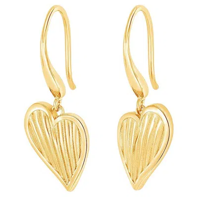 Pre-owned Dower & Hall Humbug Heart Drop Earrings In Gold Vermeil In Multi