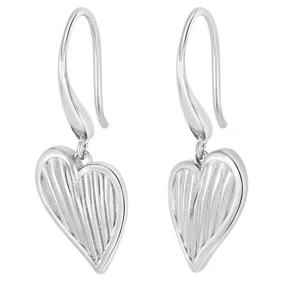 Pre-owned Dower & Hall Humbug Heart Drop Earrings In Sterling Silver In Multi