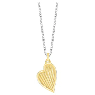 Pre-owned Dower & Hall Humbug Heart Pendant In Sterling Silver & Gold Vermeil In Multi