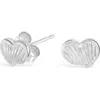 Dower & Hall Humbug Heart Studs Ribbed Earrings In Metallic
