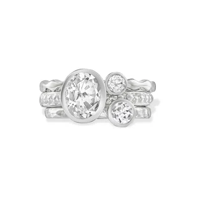Dower & Hall Ice Twinkle™ Stacking Rings In Silver,white