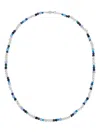 Dower & Hall Men Gemstones Jagged Silver Nugget Necklace In Blue