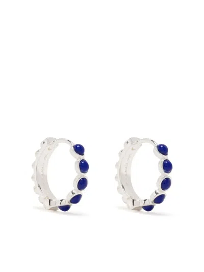 Dower & Hall Lapis Lazuli-embellished Huggie Hoops In Silber
