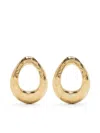Dower & Hall Hammered-effect Oval Earrings In Gold