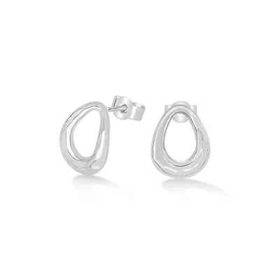 Dower & Hall Large Entwined Oval Studs In Metallic