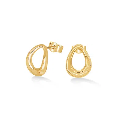 Dower & Hall Large Entwined Oval Studs In Gold