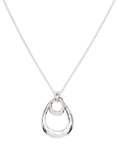 Dower & Hall Large Entwined Peadant Necklace In Silver