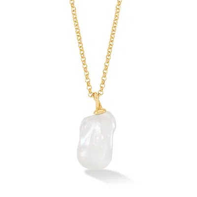 Dower & Hall Large Keshi Timeless Pearl Pendant In Gold