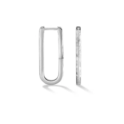 Dower & Hall Large Nomad Link Huggie Hoops In Gray