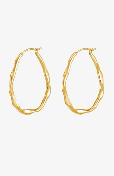 Dower & Hall Large Oval Waterfall Hoops In Gold