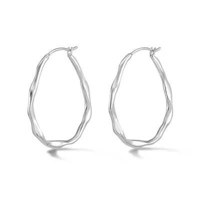 Dower & Hall Large Oval Waterfall Hoops In Metallic