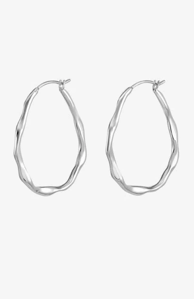Dower & Hall Large Oval Waterfall Hoops In Silver