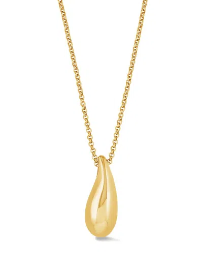 Dower & Hall Large Pebble Droplet Pendant In Gold