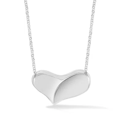 Dower & Hall Large Puff Heart Pendant In Metallic