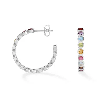 Dower & Hall Large Tutti Frutti Hoops In Metallic