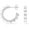 Dower & Hall Large White Timeless Pearl Hoops In Metallic