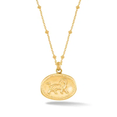Dower & Hall Lion Talisman Necklace In Gold