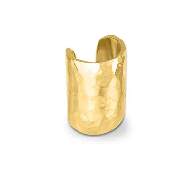 Dower & Hall Long Curved Nomad Ear Cuff In Gold
