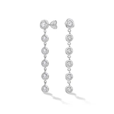 Dower & Hall Long White Topaz Dewdrop Earrings In Gold,white