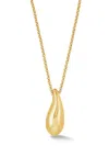 Dower & Hall Gold Men's Teardrop Pendant In Vermeil In Gold