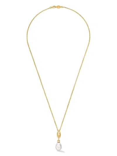 Dower & Hall Marquise And Oval White Pearl Pendant In 金色