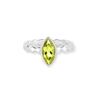 Dower & Hall Marquise Peridot Dewdrop Twinkle Ring In Metallic