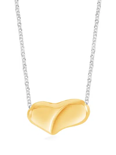 Dower & Hall Medium Puff Heart Pendant Necklace In Gold