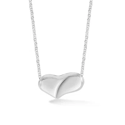 Dower & Hall Medium Puff Heart Pendant In Silver,gold