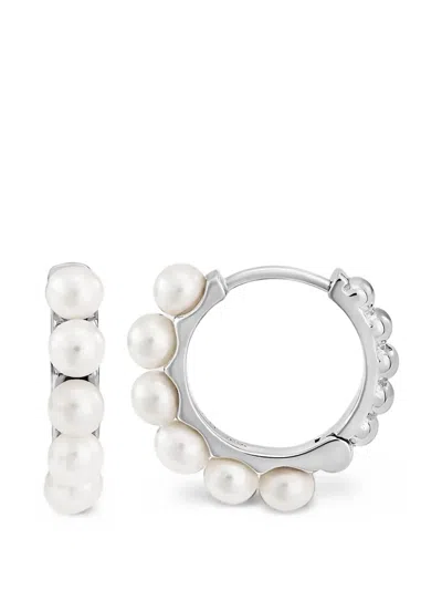 DOWER & HALL MEDIUM TIMELESS PEARL HUGGIE EARRINGS