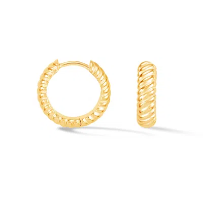 Dower & Hall Medium Twist Huggie Hoops In Gold