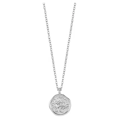 Pre-owned Dower & Hall Men's 9k White Gold Tree Of Life Tiny Talisman Necklace