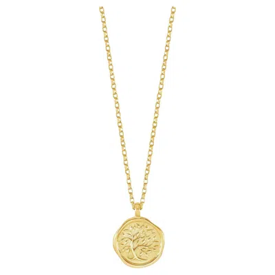 Pre-owned Dower & Hall Men's 9k Yellow Gold Tree Of Life Tiny Talisman Necklace