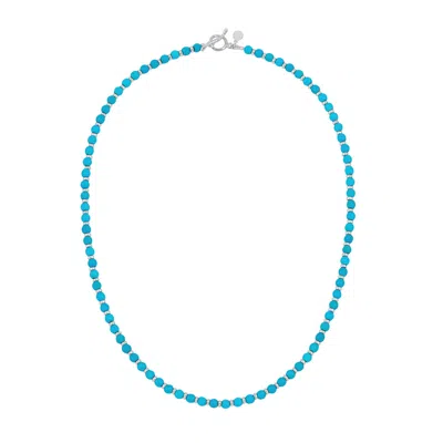 Dower & Hall Men's Azure Blue Turquoise Halo Necklace In Green