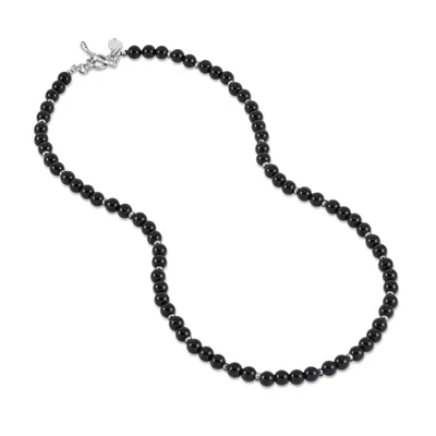 Dower & Hall Men's Black Onyx Halo Necklace